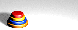 Animated solution of the Tower of Hanoi puzzle